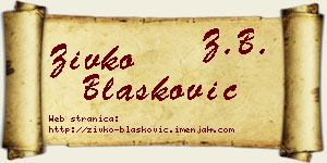 Živko Blašković vizit kartica